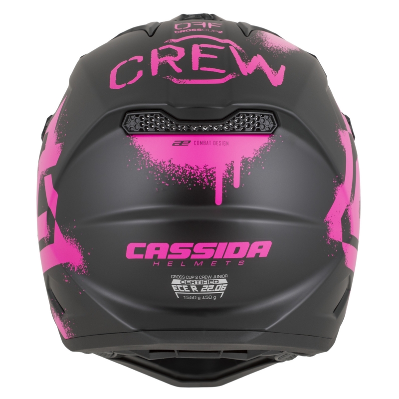 Kindermotocrosshelm Cassida Cross Cup 2 Crew Junior matzwart-fluoroze