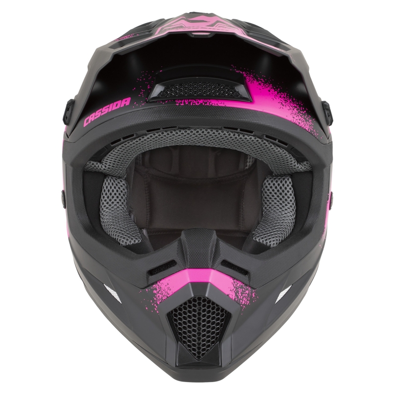 Kindermotocrosshelm Cassida Cross Cup 2 Crew Junior matzwart-fluoroze