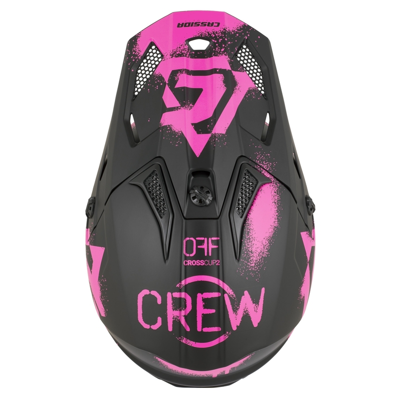 Kindermotocrosshelm Cassida Cross Cup 2 Crew Junior matzwart-fluoroze