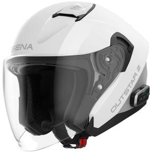 SENA Outstar 2 open motorhelm met headset, glanzend wit