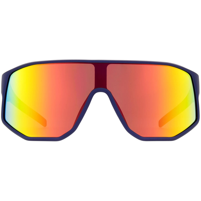 Red Bull Spect Dash zonnebril, blauw met oranje glazen.