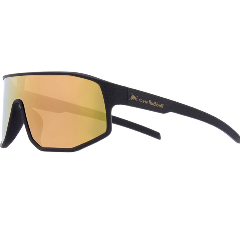 Red Bull Spect Dash zonnebril, matgrijs met groen-gouden lens.