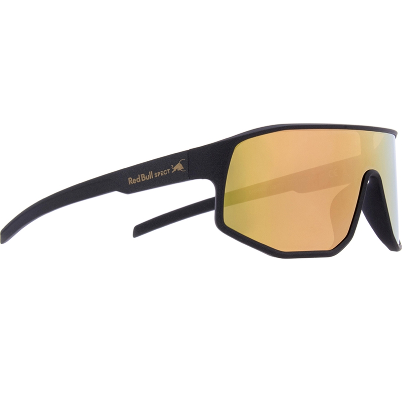 Red Bull Spect Dash zonnebril, matgrijs met groen-gouden lens.