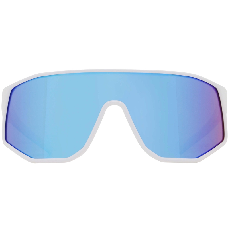 Red Bull Spect Dash zonnebril, wit met blauwe glazen.