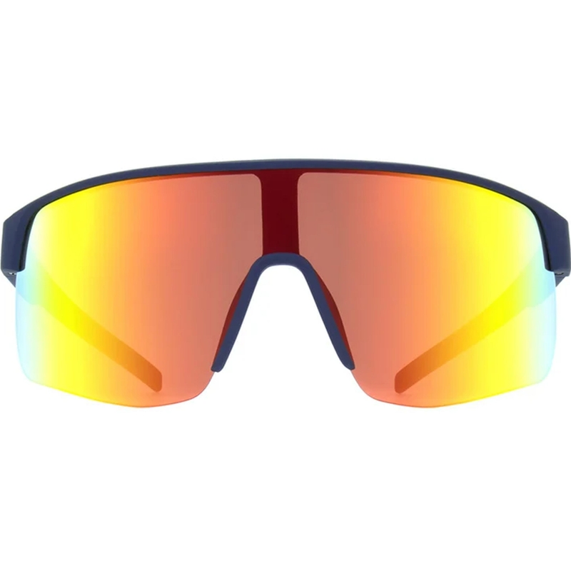 Red Bull Spect Dakota zonnebril, blauw met oranje lens.