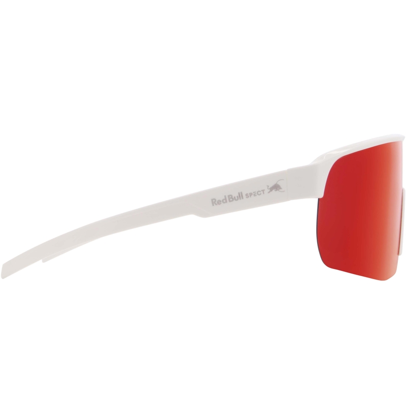 Red Bull Spect Dakota zonnebril, wit met blauw-rode glazen.