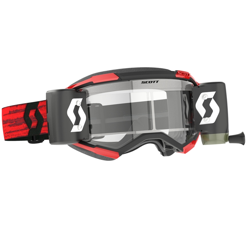 SCOTT Fury WFS motorcrossbril donkerrood met transparant plexiglas