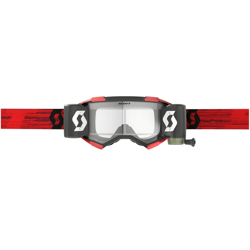 SCOTT Fury WFS motorcrossbril donkerrood met transparant plexiglas
