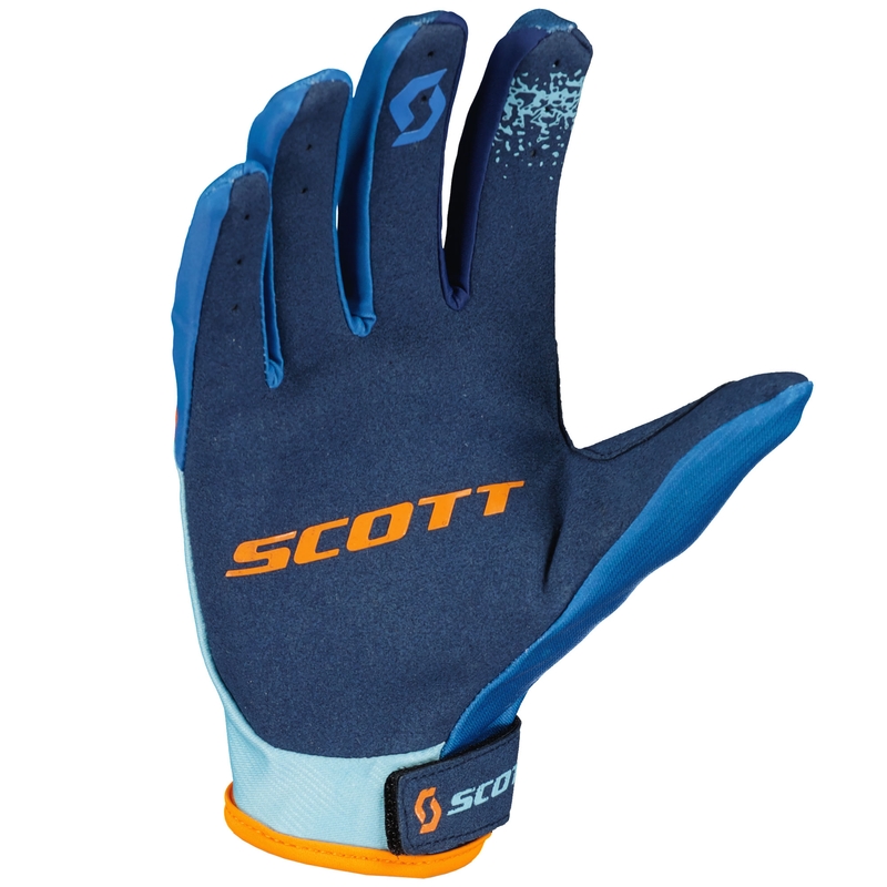 SCOTT 350 RACE EVO motorcrosshandschoenen blauw-oranje