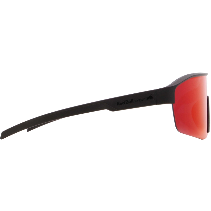 Red Bull Spect Dundee zonnebril, zwart met blauwpaarse glazen.