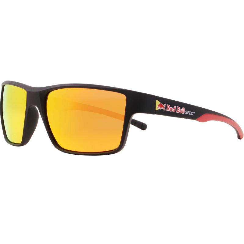 Red Bull Spect Chase zonnebril, zwart met bruine glazen.