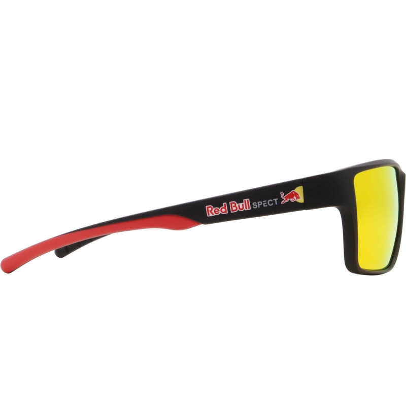 Red Bull Spect Chase zonnebril, zwart met bruine glazen.
