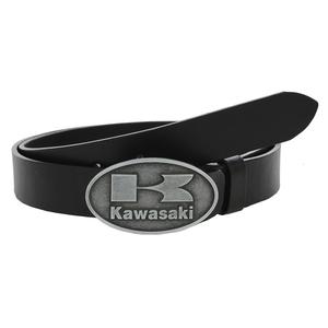 Leren moto riem met Kawasaki gesp