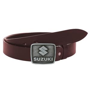 Leren moto riem met gesp Suzuki bruin