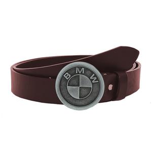 Leren moto riem met gesp BMW bruin