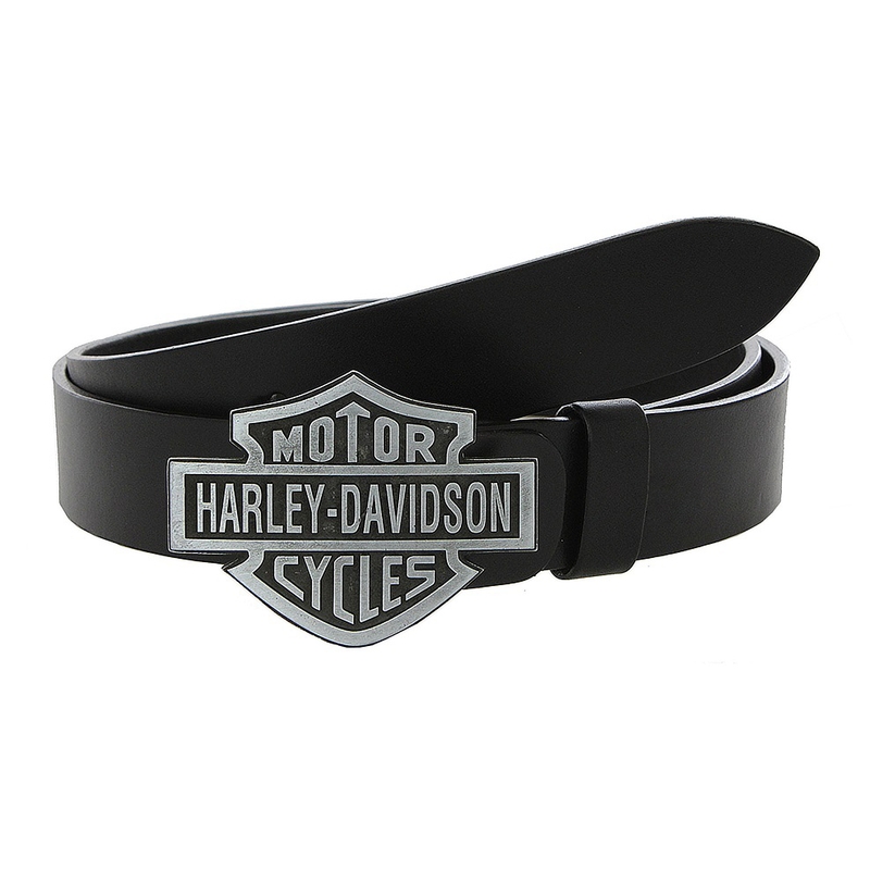Leren moto riem met Harley-Davidson gesp