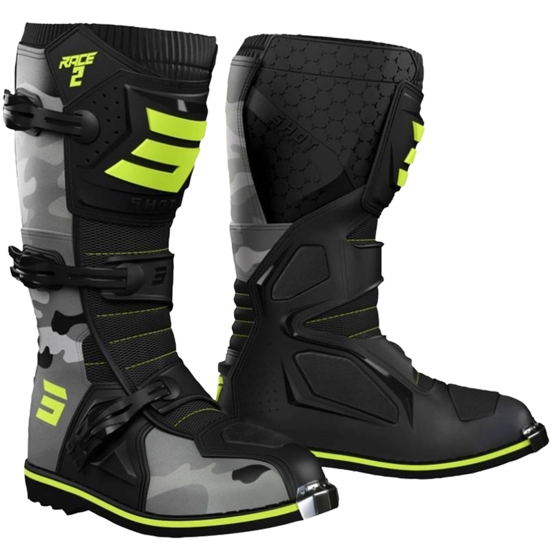 Kinderfietslaarzen Shot Race 2 camo-fluo geel