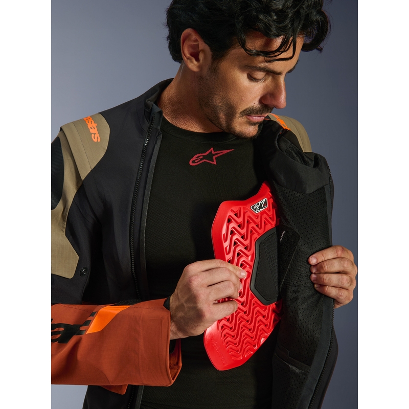 Alpinestars Halo PRO Drystar XF motorjas lichtbruin-donkeroranje-zwart