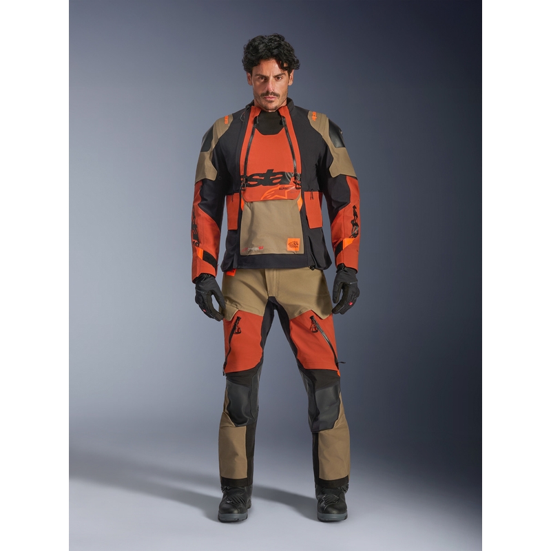 Alpinestars Halo PRO Drystar XF motorjas lichtbruin-donkeroranje-zwart