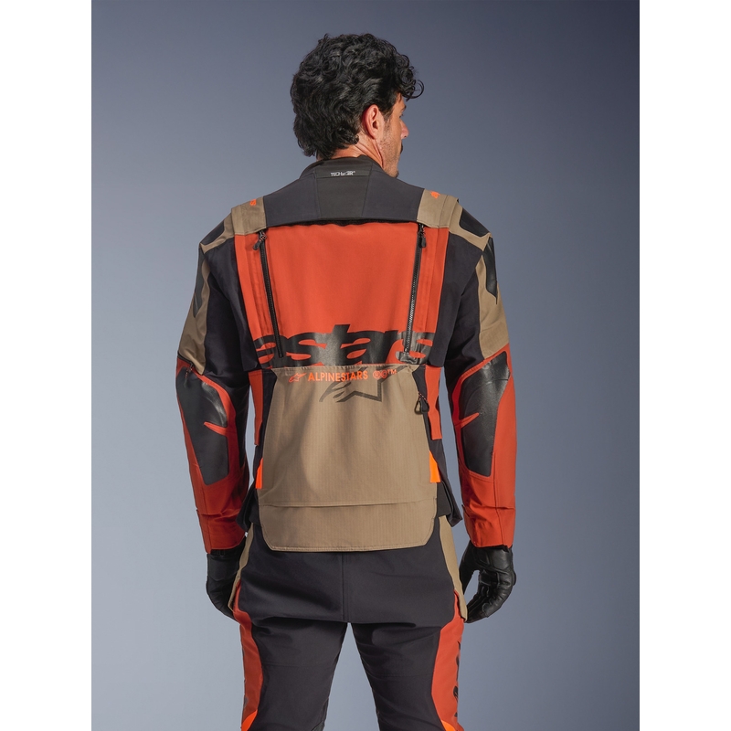 Alpinestars Halo PRO Drystar XF motorjas lichtbruin-donkeroranje-zwart