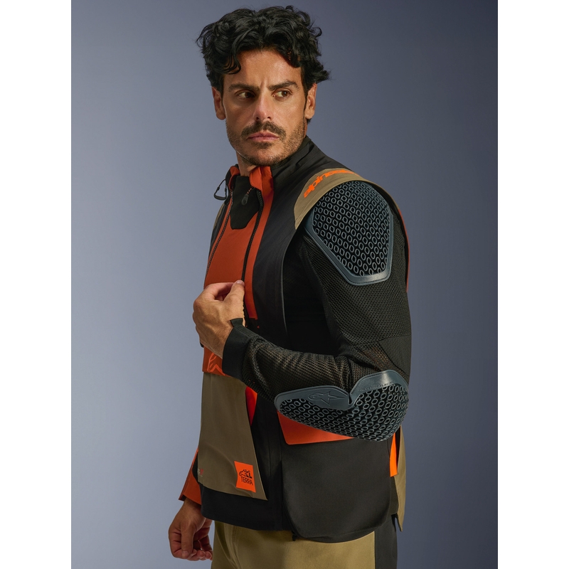 Alpinestars Halo PRO Drystar XF motorjas lichtbruin-donkeroranje-zwart