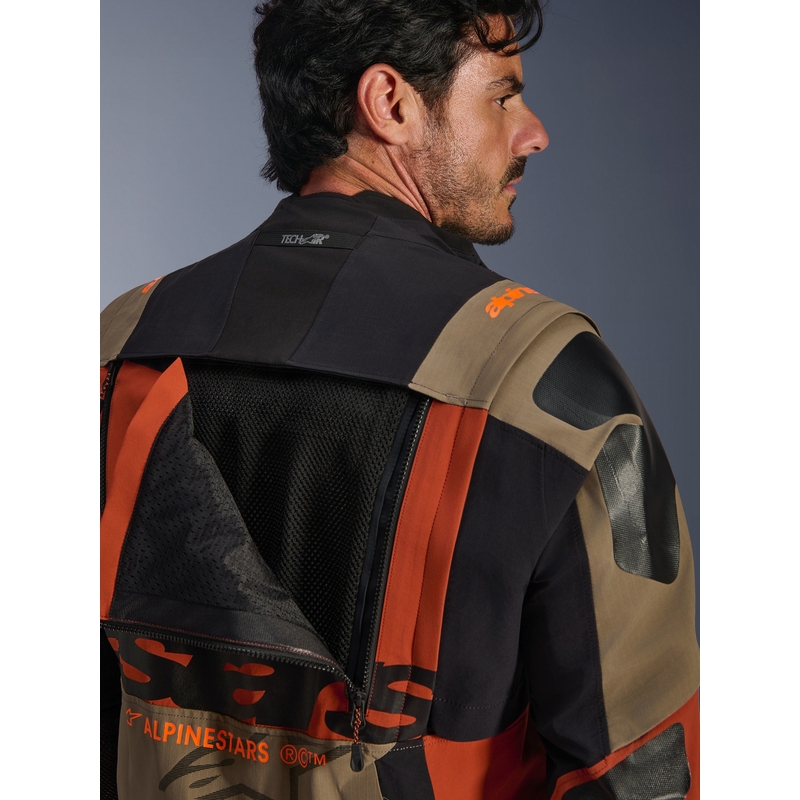 Alpinestars Halo PRO Drystar XF motorjas lichtbruin-donkeroranje-zwart