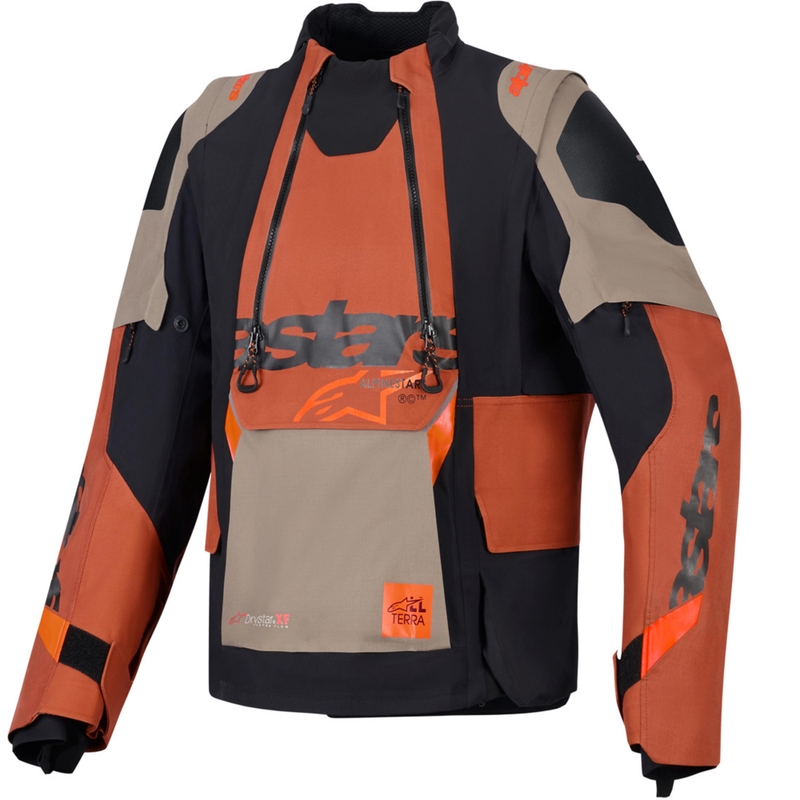 Alpinestars Halo PRO Drystar XF motorjas lichtbruin-donkeroranje-zwart