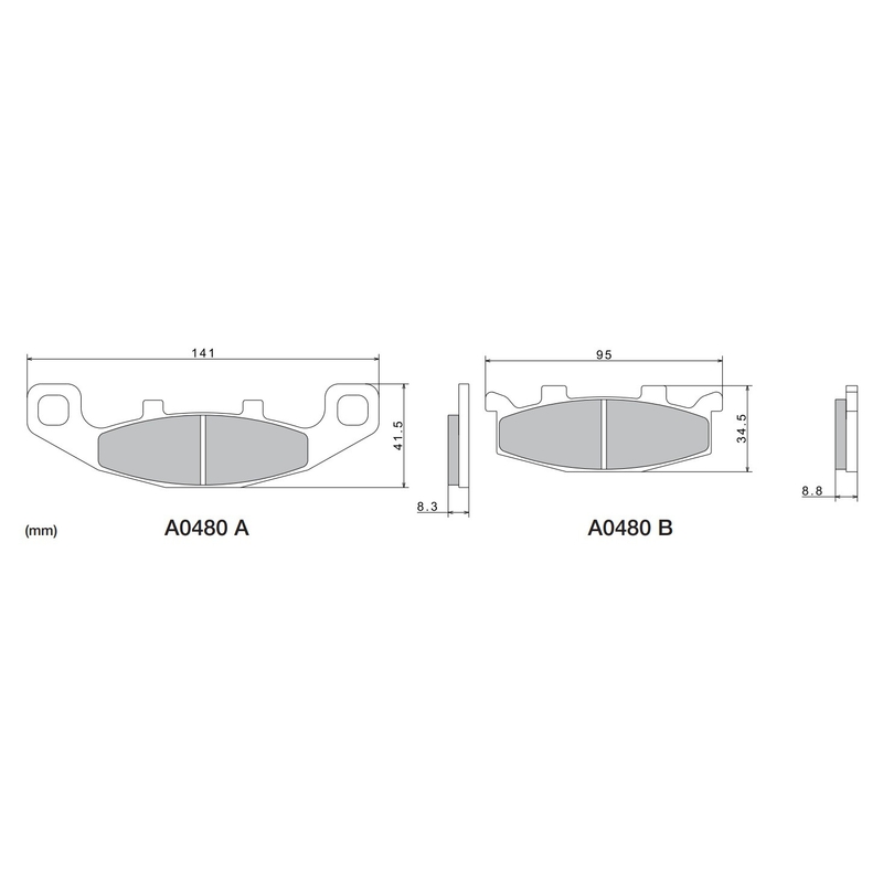 Remblokken NISSIN semi-metallische samenstelling M501-400 2 stuks.