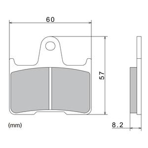 Remblokken NISSIN semi-metallische samenstelling 60x57x8,2 mm 2 stuks