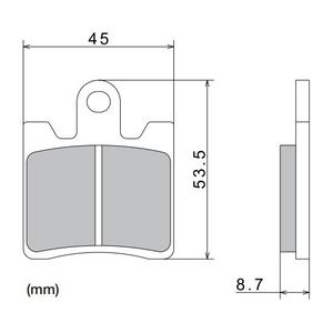 Remblokken NISSIN semi-metallische samenstelling 40x53,5x8,7 mm 2 stuks