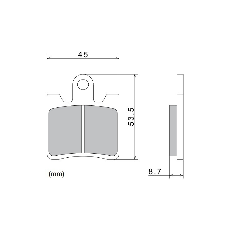 Remblokken NISSIN semi-metallische samenstelling 40x53,5x8,7 mm 2 stuks