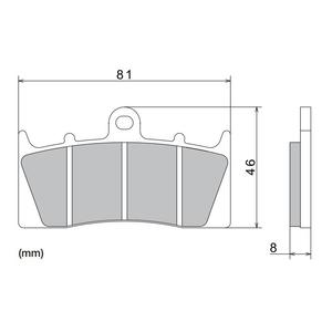 Remblokken NISSIN semi-metallische samenstelling 81x46x8 mm 2 stuks