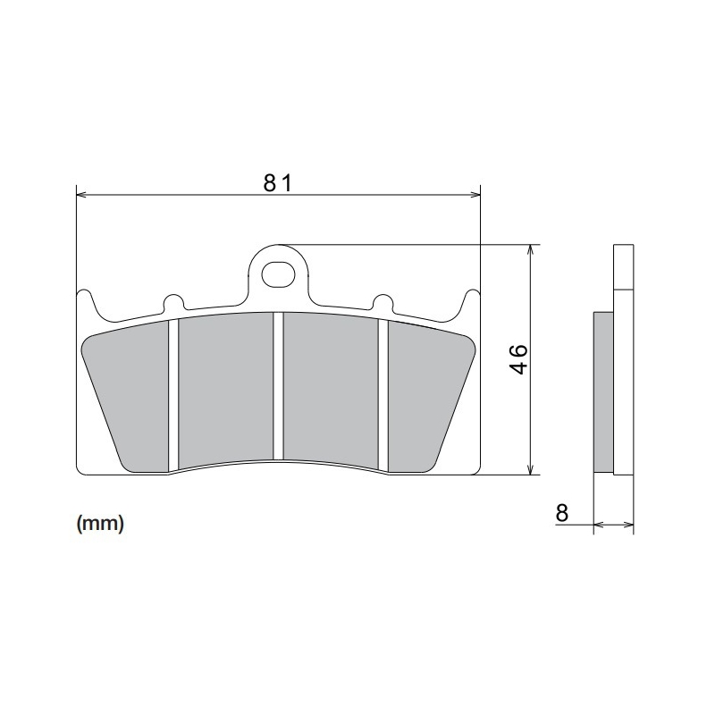 Remblokken NISSIN semi-metallische samenstelling 81x46x8 mm 2 stuks