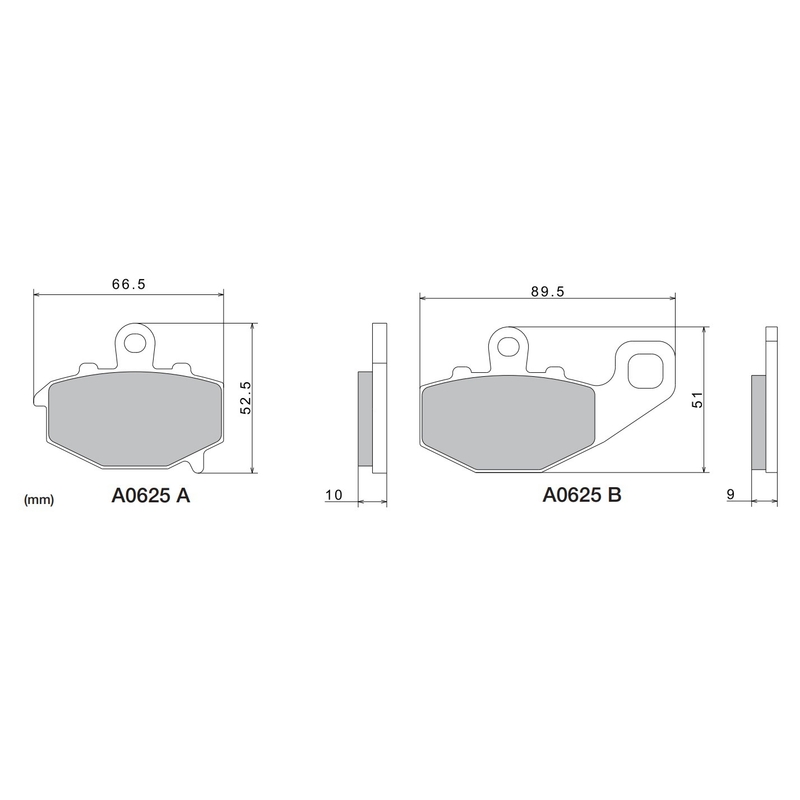 Remblokken NISSIN semi-metallische samenstelling M501-407 2 stuks.