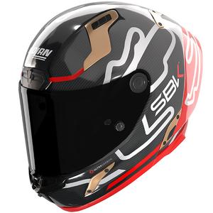 Nolan X-804 RS Ultra Carbon SBK integraal motorhelm glanzend zwart-rood-goud