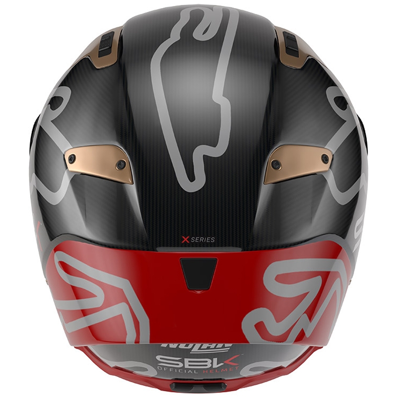 Nolan X-804 RS Ultra Carbon SBK integraal motorhelm glanzend zwart-rood-goud
