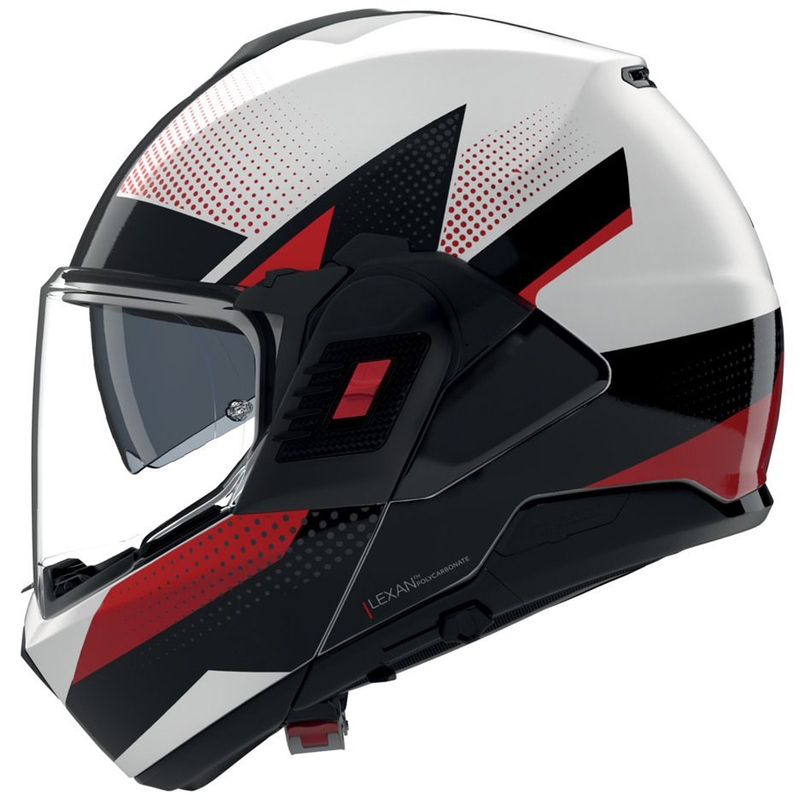 Opklapbare motorhelm Nolan N120-1 Ciclone 363 wit-zwart-rood