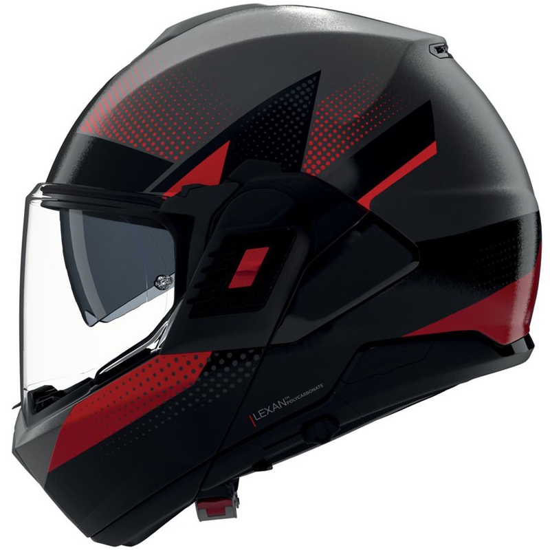 Opklapbare motorhelm Nolan N120-1 Ciclone 364 grijs-zwart-rood