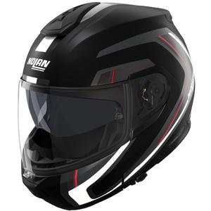 Opklapbare motorhelm Nolan N100-6 Radiante N-com 357 zwart-zilver-rood