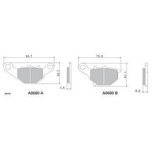 Remblokken NISSIN semi-metallische samenstelling M501-410 2 stuks.