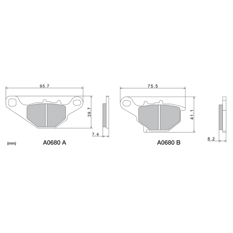 Remblokken NISSIN semi-metallische samenstelling M501-410 2 stuks.