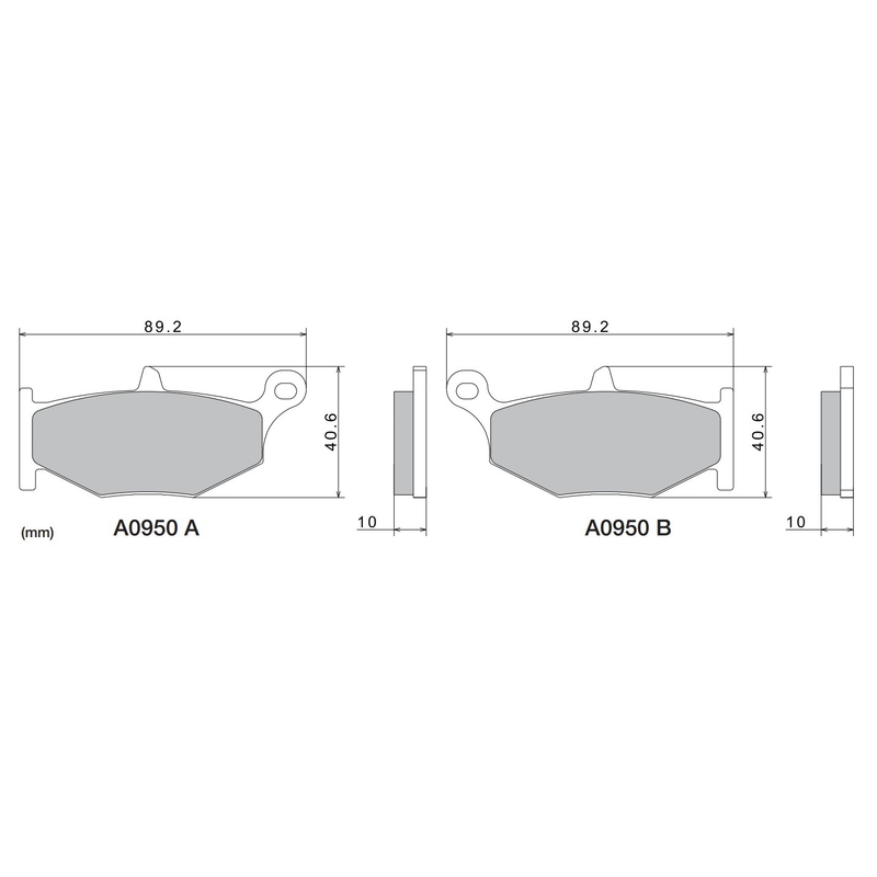Remblokken NISSIN semi-metallische samenstelling 89,2x40,6x10 mm 2 stuks