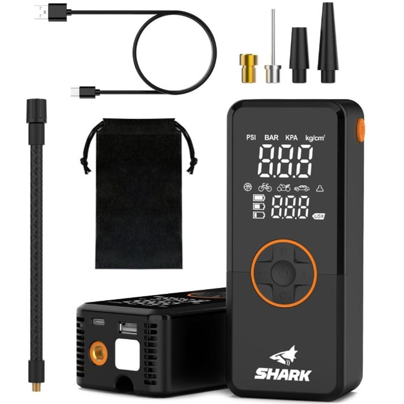 Accucompressor met powerbank SHARK BP-150 zwart