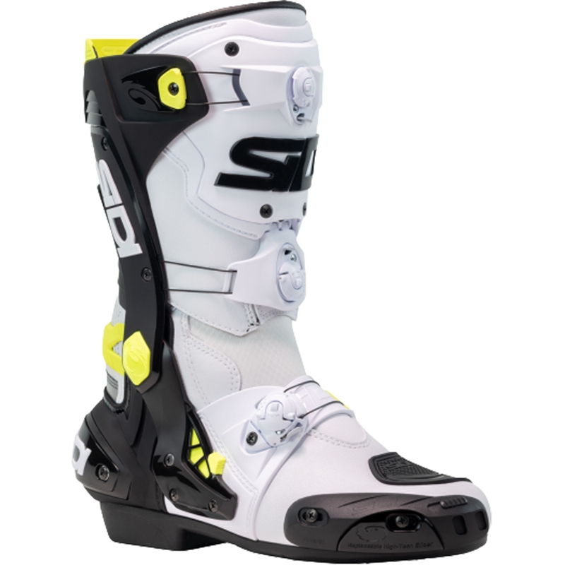 SiDi Rex wit-zwart-geel motorlaarzen