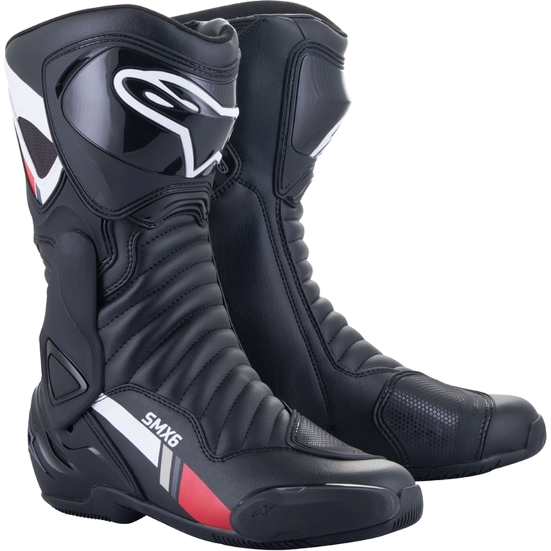 Alpinestars S-MX 6 motorlaarzen zwart-wit-grijs-rood