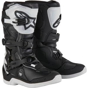 Alpinestars Tech 3S Youth Wit met zwarte motorlaarzen voor kinderen