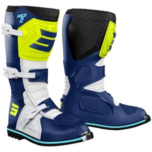 Shot Race 2 Blauw-Wit-Fluo Geel Motorfietslaarzen