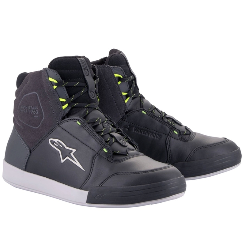 Alpinestars Chrome Drystar Zwart-Grijs-Fluo Geel Motorfiets Laarzen
