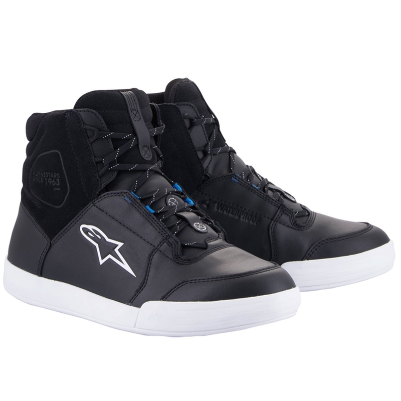 Alpinestars Chrome Drystar zwart, wit en blauw motorlaarzen
