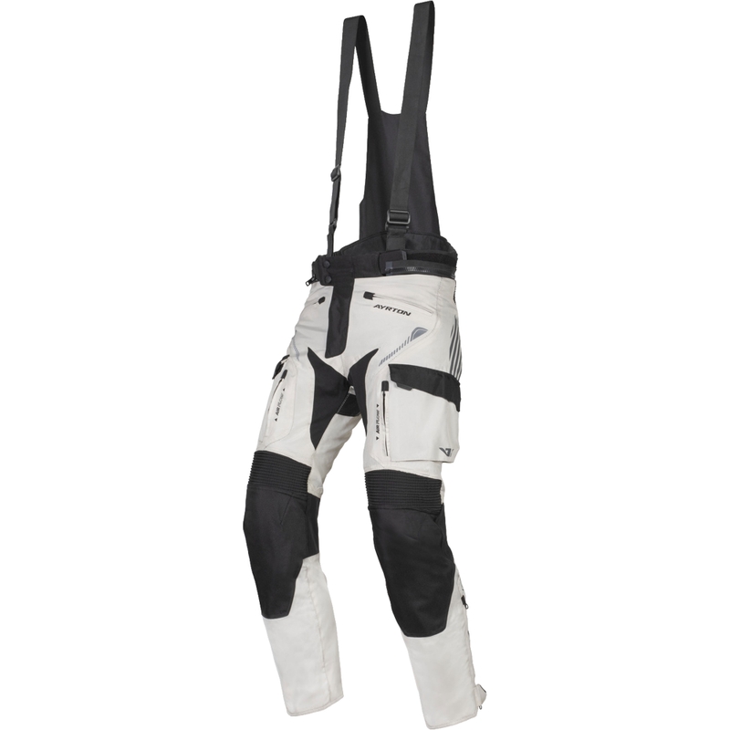 Zkrácené kalhoty na motorku Ayrton Rally II bílo-černo-šedé